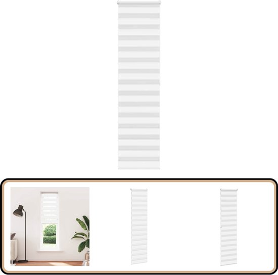 vidaXL - Store enrouleur Zebra - 55x200 - cm - largeur du tissu - 50,9 - cm - polyester - blanc