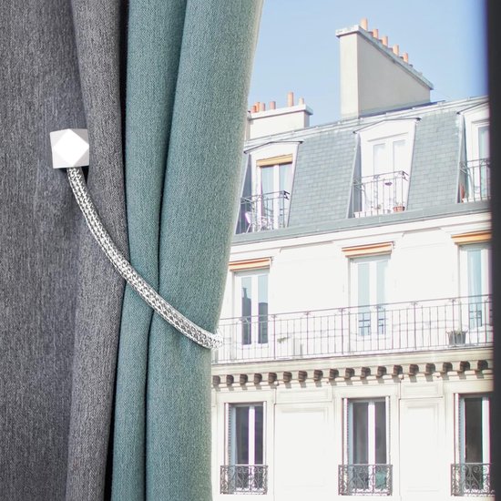 Candala Lot de 6 embrasses magnétiques pour rideaux, boucles de corde, pour la maison, le bureau, la décoration, blanc