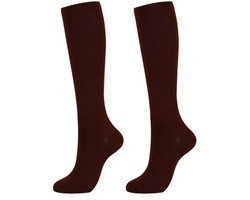 Compressiekousen - Steunkousen - Duopack - Vrouw - Donkerbruin - Maat S/M