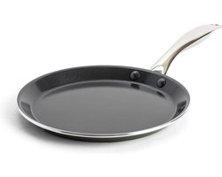 Dagelijkse kost Pannenkoekenpan 24cm - PFAS-vrije antikleeflaag - Koekenpan inductie - Keramische koekenpan - Ovenbestendig tot 220°C - Zwart