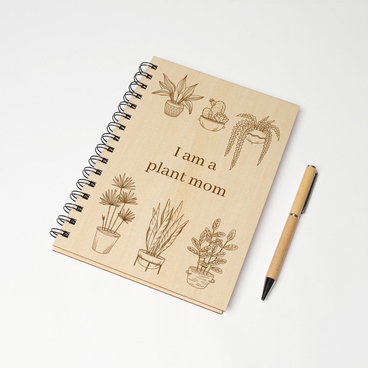 Notitieboek A5 - Luxe balpen - Planten - Plantenboek - Notitieboek - Kerstcadeau - Cadeau mama - Schrijfboek - A5 notitieboekje - PLANTMOM
