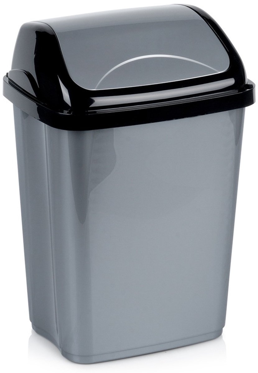 Prullenbak Plastic Grijs 10 l - Afvalmand - Afvalemmer