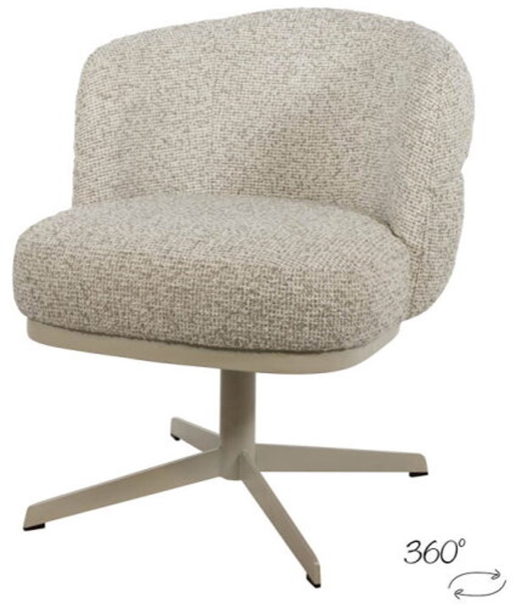 Eetkamerstoel Lopez - beige draaipoot 360 - Cremona - Taupe 04 - Star Collection