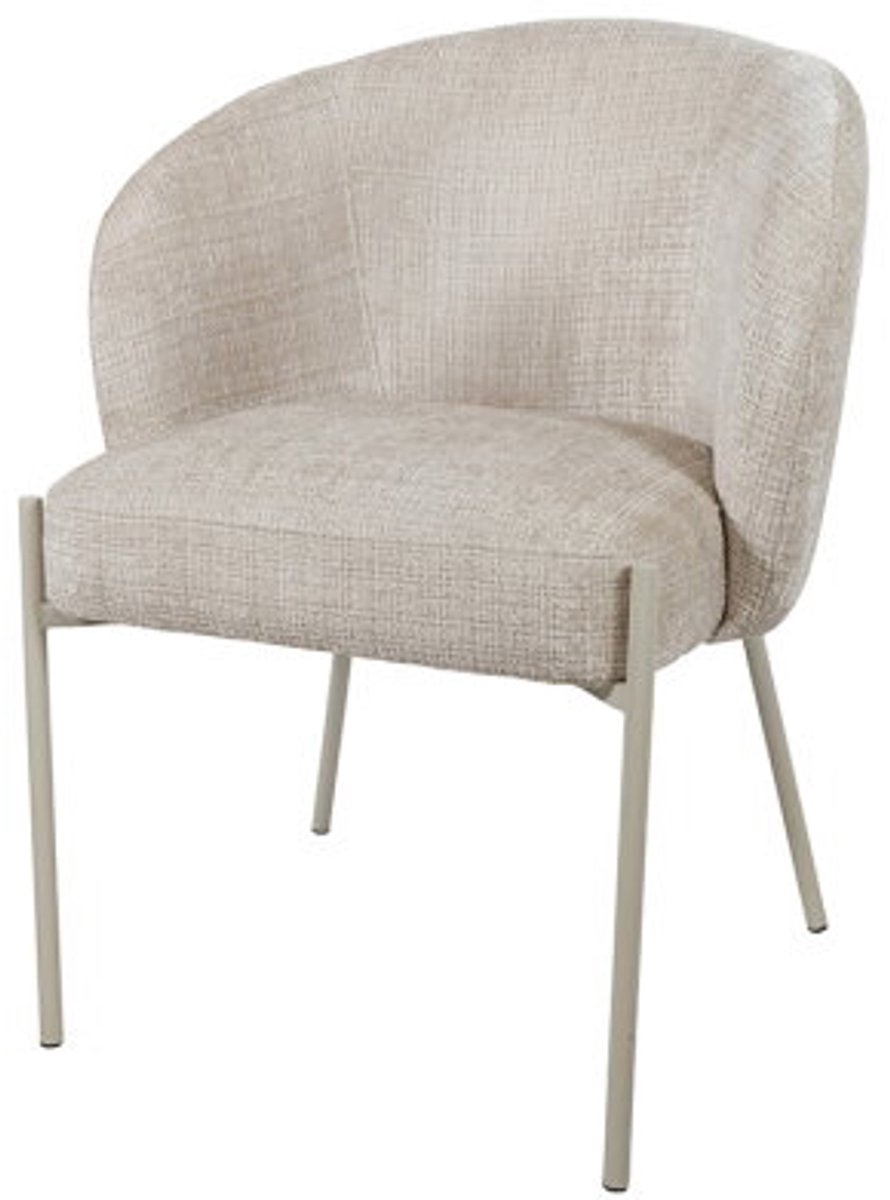 Eetkamerstoel Adele - beige poten - Cremona - Taupe 04 - Star Collection - eetkamerstoelen set van 2