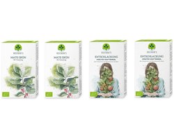 Neuner's Detox theepakket: Groene Maté thee (2x) + Ontgiften (2x) - 4 doosjes x 20 zakjes, biologische kruidenthee. Geschikt bij afvallen en ontzuren.