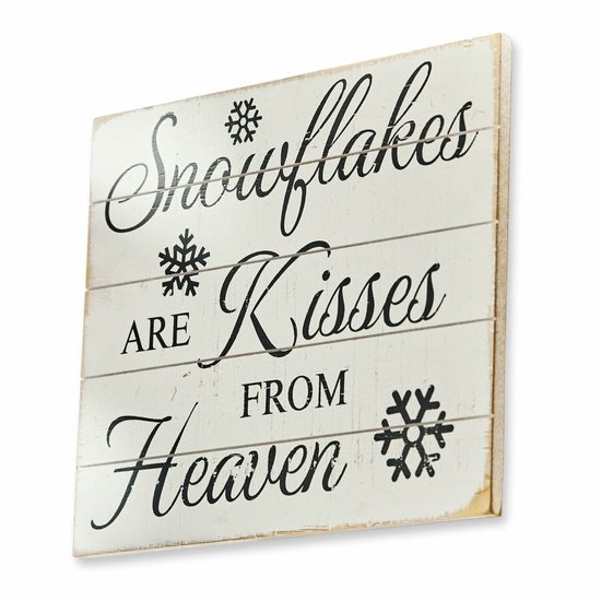 LOBERON Decoboard Snowflakes wit/bruin