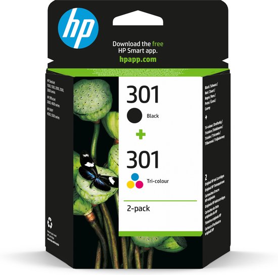 HP 301 - Inktcartridge - Origineel - Zwart en Kleur - 2-Pack