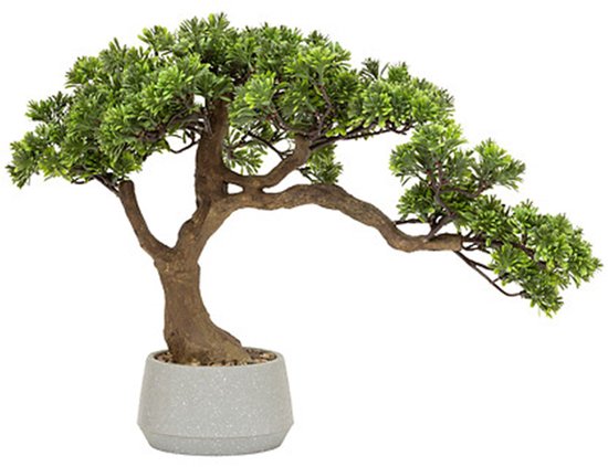 Atmosphera bonsai boom - in keramische pot - 45 cm - kunstplant - groen - Nepplanten - Sierplanten - Japanse stijl