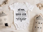 Hospitrix Baby Rompertje met Tekst HOI PAPA... | Korte Mouw | Cadeau voor Zwangerschap | Bekendmaking | Aankondiging | Cadeau voor Papa | Vaderdag