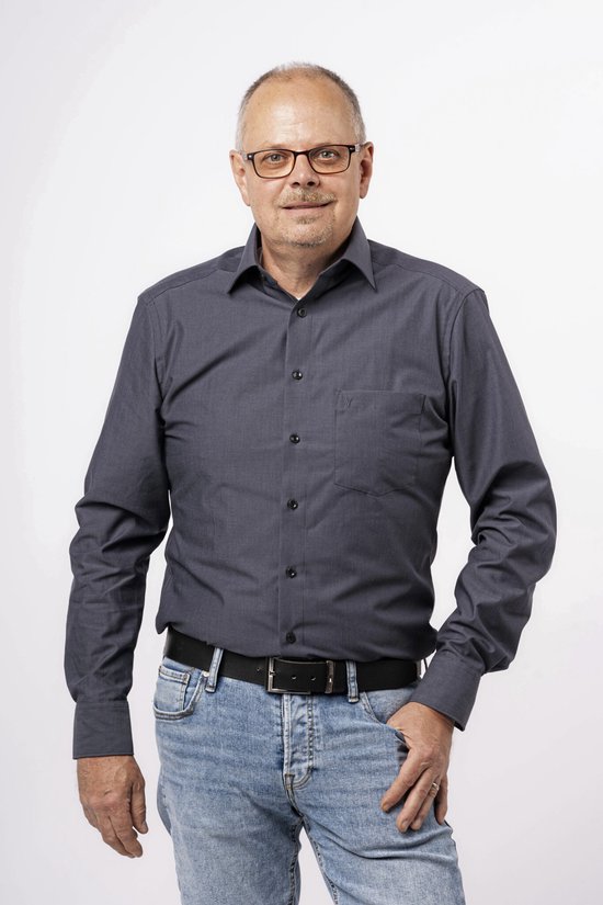 MARVELIS modern fit overhemd - wit - Strijkvrij - Boordmaat: 43