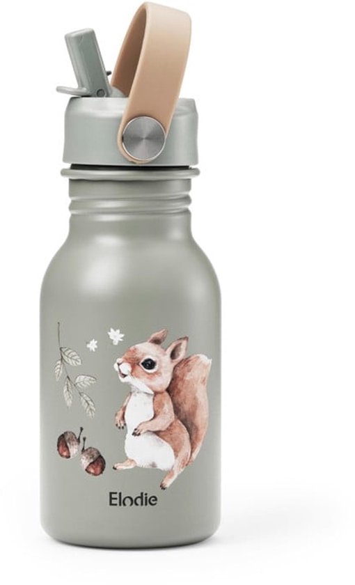 Elodie Water Bottle - Waterflessen kinderen - Drinkfles met rietje - Drinkbeker - 350 ml - Chipmunk Darling van Elodie — afbeelding 2