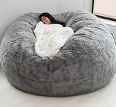 Bol.com Zitzakhoes XXL - 150 x 75 cm - Bean Bag - Zonder vulling - Lichtgrijs - Wasbaar - Zacht en behaaglijk aanbieding