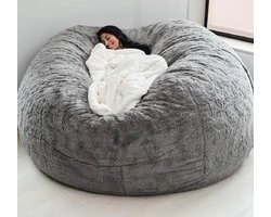 Zitzakhoes XXL - 150 x 75 cm - Bean Bag - Zonder vulling - Lichtgrijs - Wasbaar - Zacht en behaaglijk
