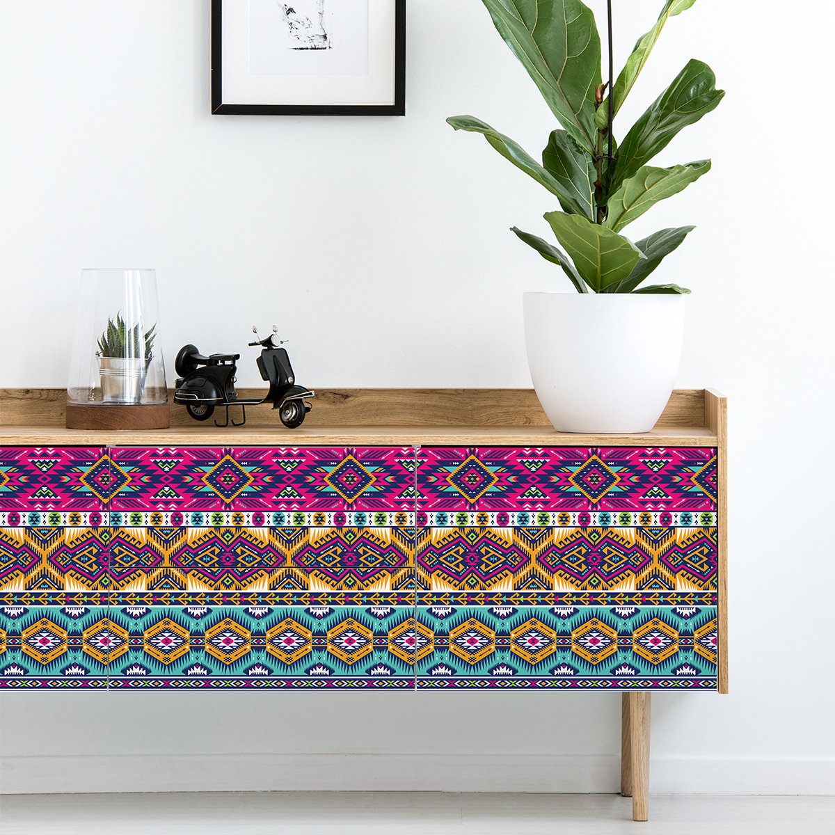 Ambiance Sticker Etnische meubelsticker, rukaya-stijl, 40 x 60 cm Multi color