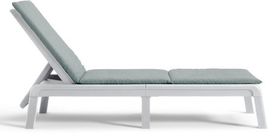 Keter Mallorca Ligbed - inclusief kussen - 187.5x58x29cm - Wit van Merkloos — afbeelding 3
