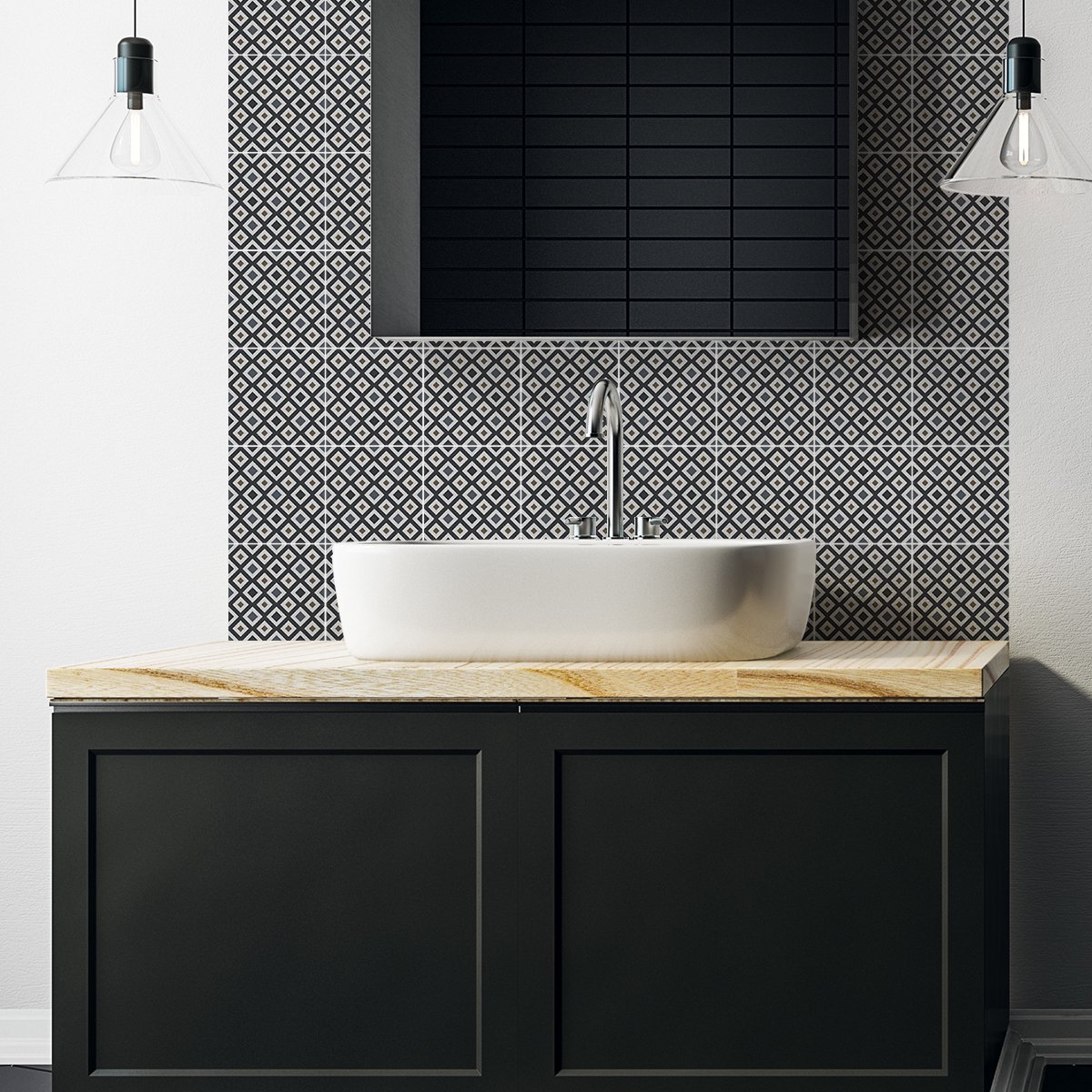 Ambiance Sticker Zelfklevende tegelmuurstickers voor keuken en badkamer - 30 Azulejos CATCHANDRA tegelstickers - 30 stickers 20x20cm Multi color
