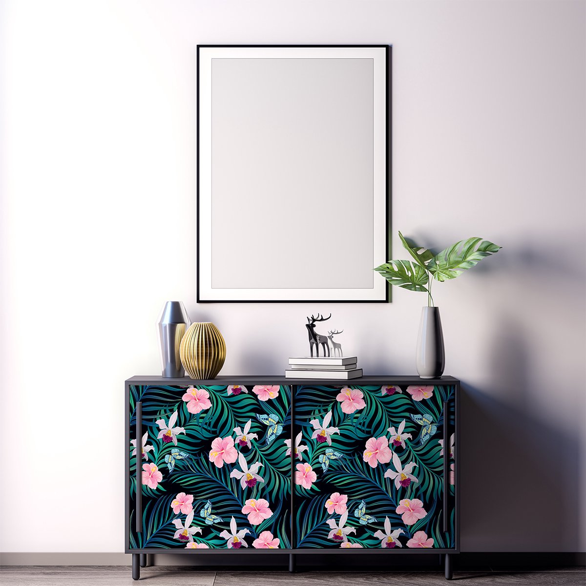 Ambiance Sticker Sticker met tropisch meubelmotief, Bingwa-patroon, 60 x 90 cm Multi color