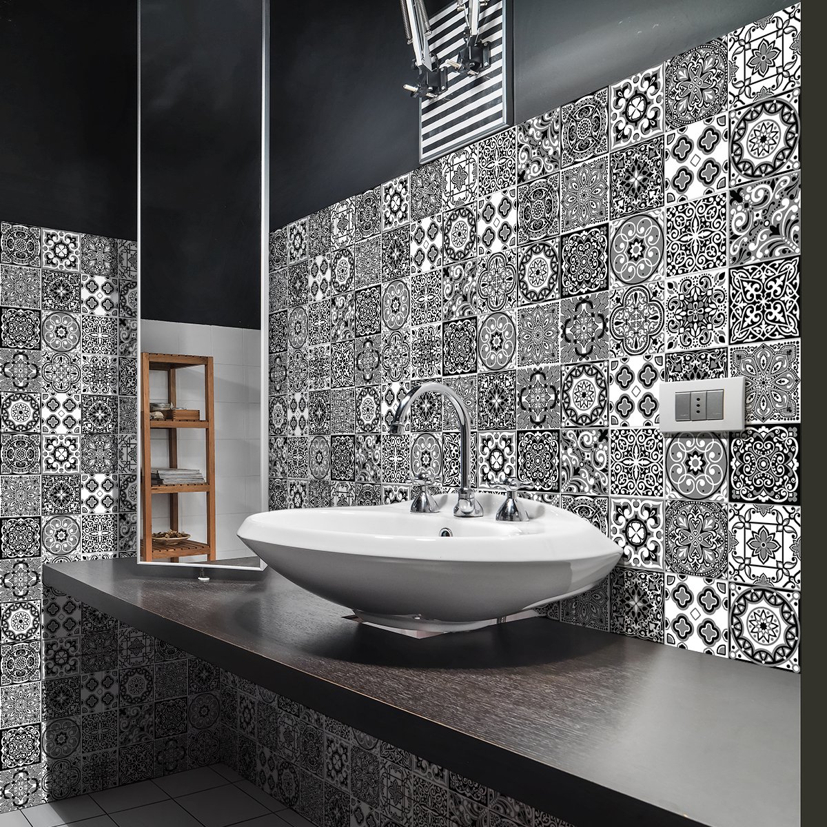 Ambiance Sticker Zelfklevende tegelmuurstickers voor keuken en badkamer - 60 Solengina Azulejos tegelstickers - 60 stickers 10x10cm Multi color