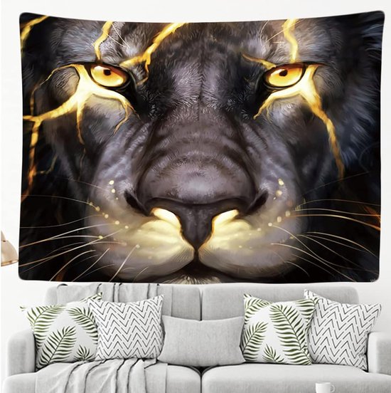 Ulticool - Lion Lion Head Nature - Tapisserie - 200x150 cm - Groot tapisserie - Affiche