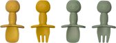 Sproudsy Couverts pour enfants - Bébé - 2 Cuillères et Fourchettes Bébé - Couverts Bébé - Sans BPA - Mango Verte