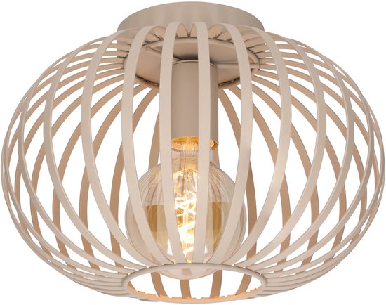 Lucide MERLINA - Plafonnière (Plafondlamp) - Ø 30 cm - 1xE27 - Taupe