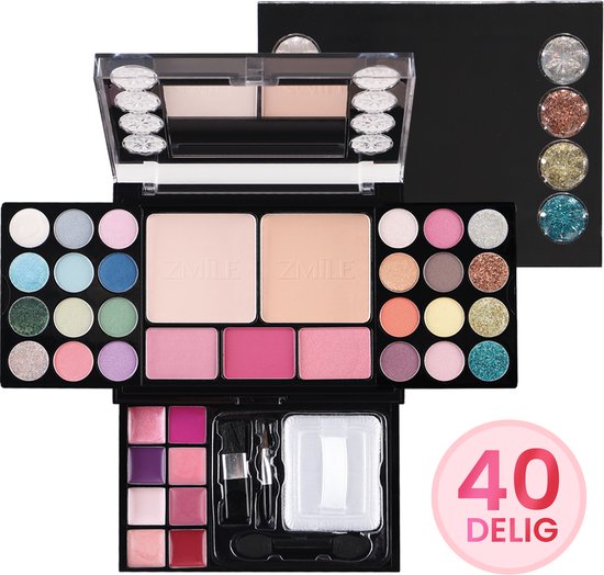 Diamond Beauty Box met Spiegel – Kleine Make Up set voor Meisjes – Kinder Make Up Gevuld - Met Spiegel, Voor Onderweg & Als Cadeau – Veganistische Cosmetica – Extra Klein