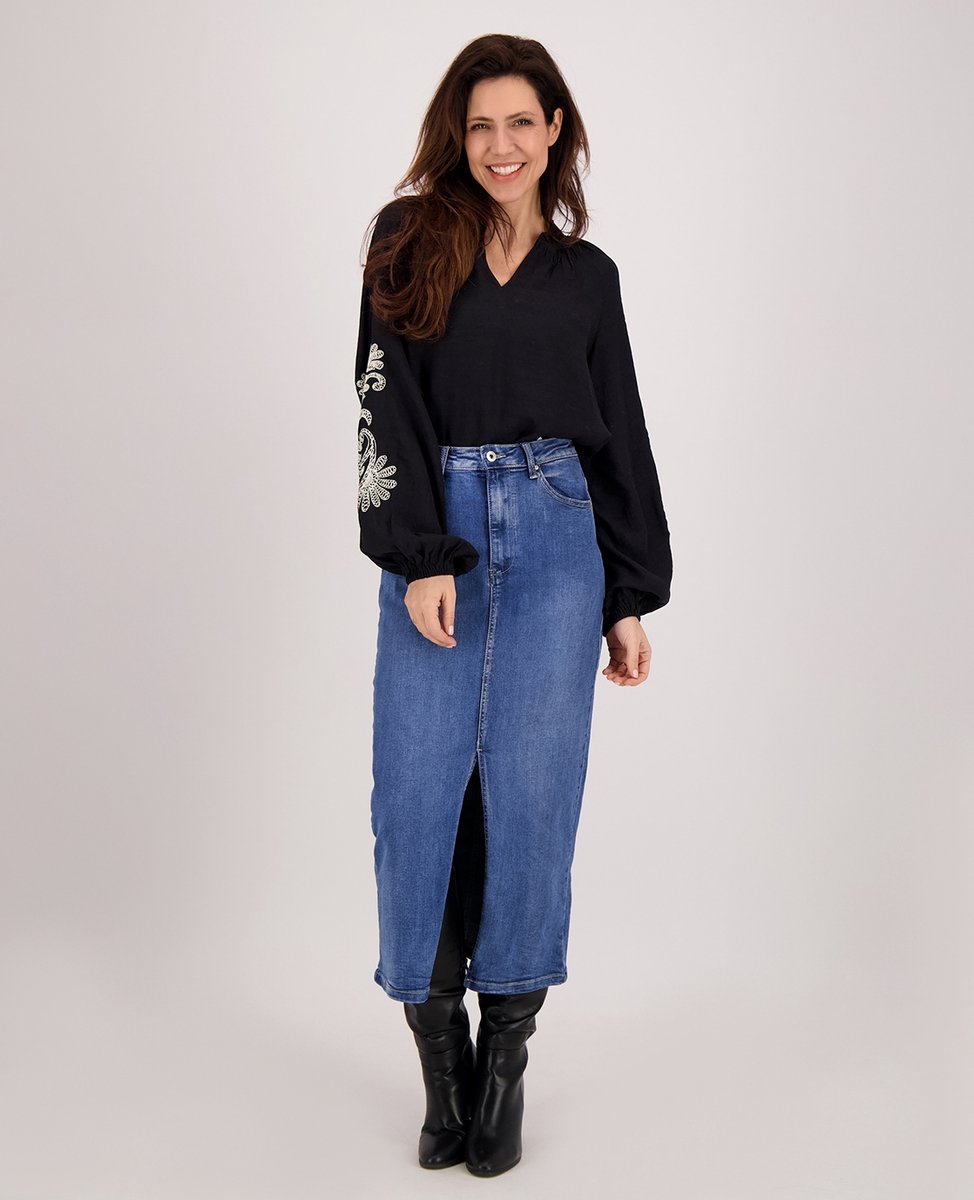 Je m'appelle Dames Rok Met stretch - Blauw - Maat S