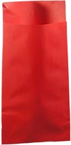 Sac cadeau uni rouge | 7x13cm 50 pièces | Kraft rayé 70gr