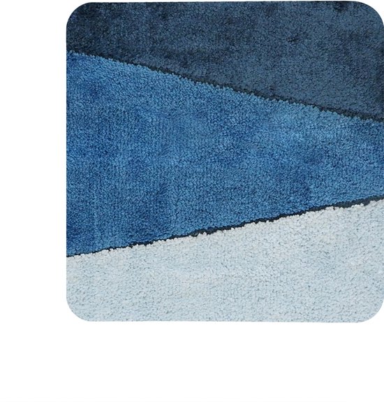 Dutch House Bidetmat Dijon - Bidetmat 60x60cm - Blauw - Antislip - Badmatten - Anti Slip Douchemat - Badkamer Mat - Snel Absorberend - Snel Drogende Badmat - Bidetmat - WC mat - Toiletmat voor hangend toilet