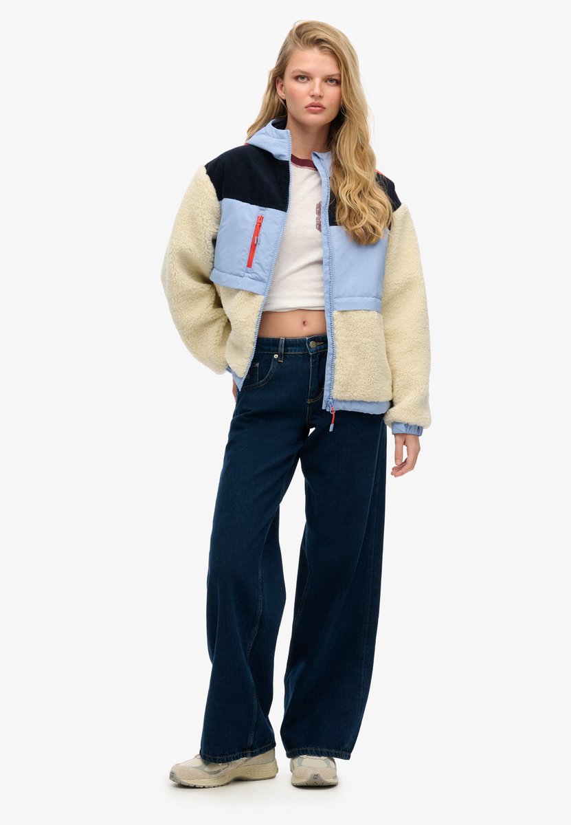 Superdry Fleecejack met capuchon Dames Buitenjassen Creme