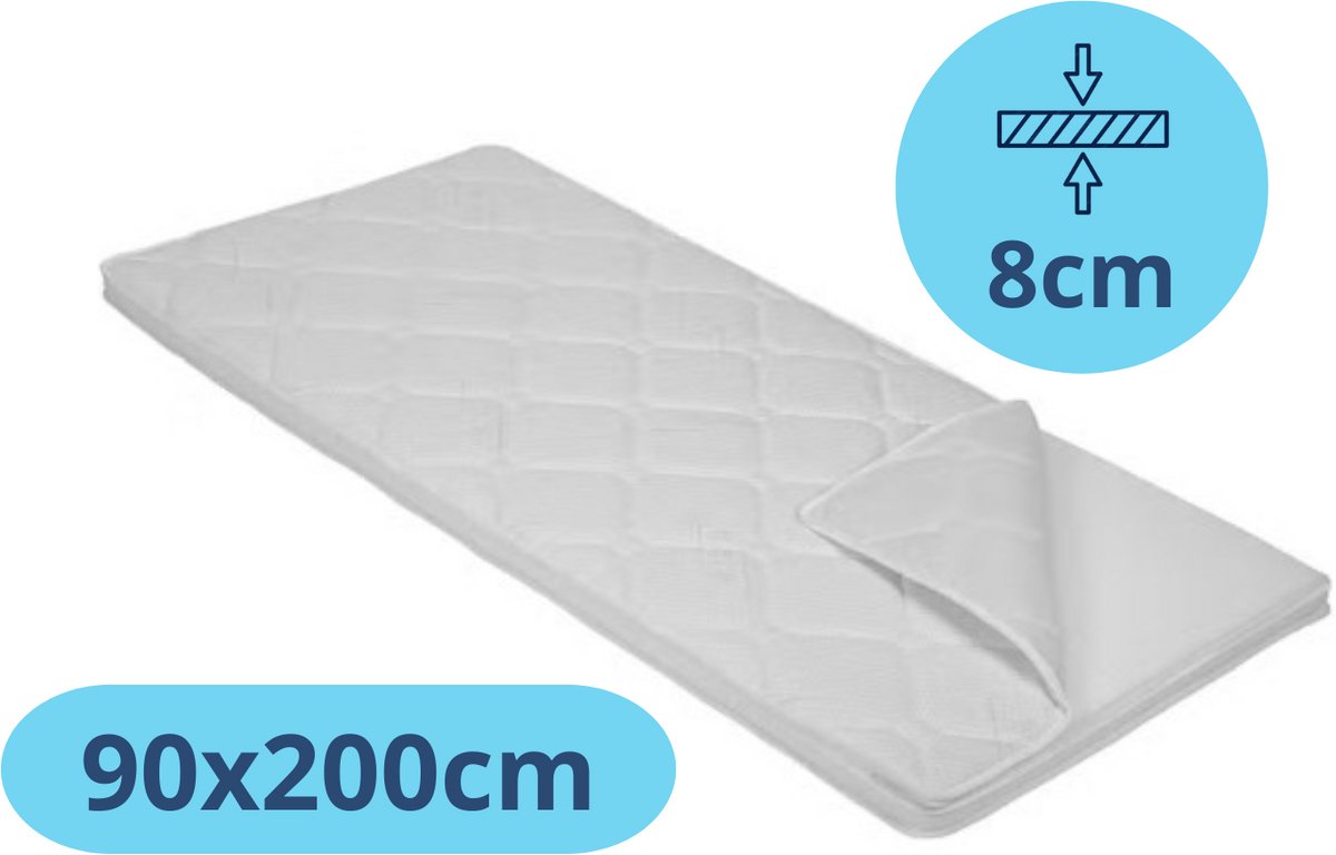 Densi Topmatras - topper - 90x200 - 8cm dik - Koudschuim wit