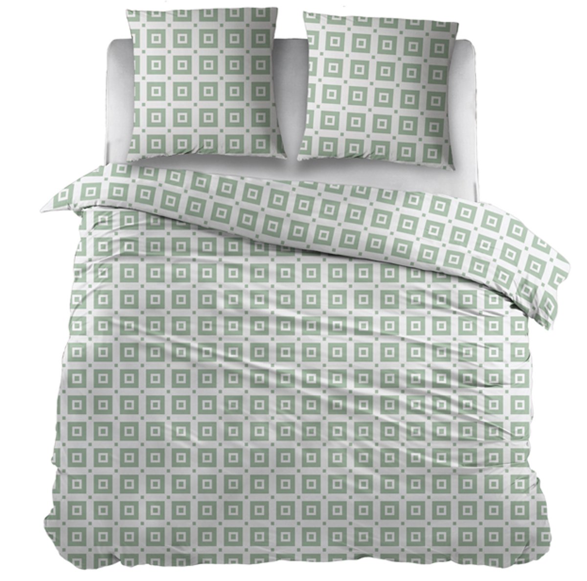 Snoozing Caroline Dekbedovertrek - Tweepersoons - 200x200/220 cm - Green