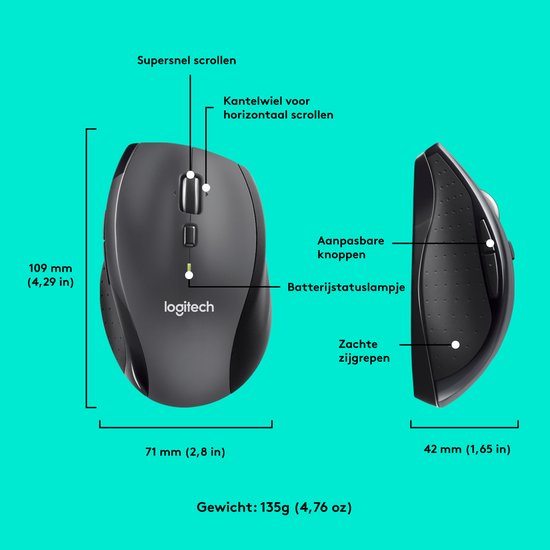 M705 Marathon Wireless Mouse, USB 2.4GHz