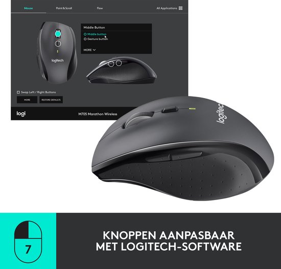 M705 Marathon Wireless Mouse, USB 2.4GHz