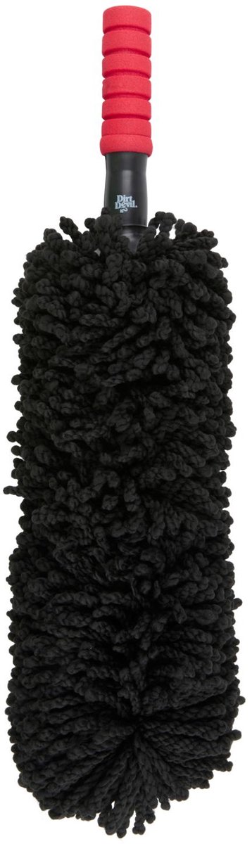 Dirt Devil Plumeau Microvezel Stoffer - Plumeau Uitschuifbaar 55 - 76 cm - Plumeau Microvezel voor Interieur Reiniger Auto - Plumeau met Telescoopsteel - Zwart Rood