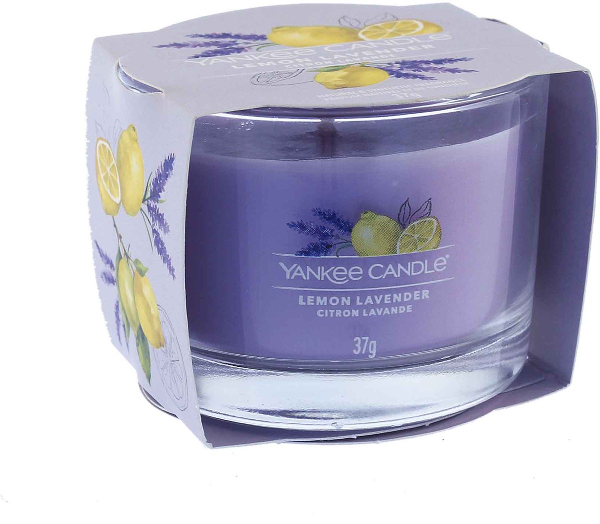 Yankee Candle Lemon Lavender Votive Candle In Glass Transparent