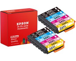 weCare 14-pack - Geschikt voor Epson 24 / 24XL inkt cartridges - 12 stuks met 2 extra Zwarte Patronen - XP-65 - XP760 - XP850 - XP860 - XP950 - XP960 - XP970