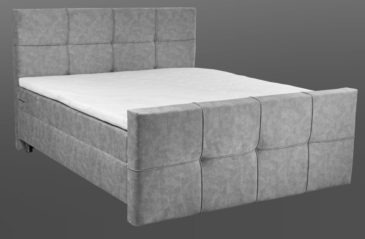 Nessa® 120x200 Boxspringset IBIZA Antraciet - Complete Boxspring - Inclusief Orthopedische Topper