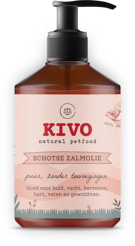 Kivo Petfood - Supplement zuivere Schotse Zalmolie 500 ml