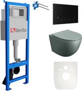 LAVITA complete toiletset SINTO GREY LAV 101 LAV 200.3.4 randloos zwart