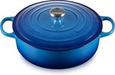 Bol.com Le Creuset Lage Braad-/Stoofpan Signature Rond 30cm 62l Azure Gietijzer aanbieding