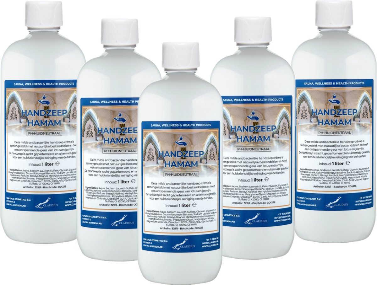 Handzeep Hamam 1 liter - set van 5 stuks - Voordeelverpakking