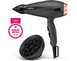 BaByliss Smooth Pro 2100 Föhn 6709DE - Fohn met diffuser en blaasmond - Haardroger - Professionele AC-Motor - 2100 Watt - Coolshot
