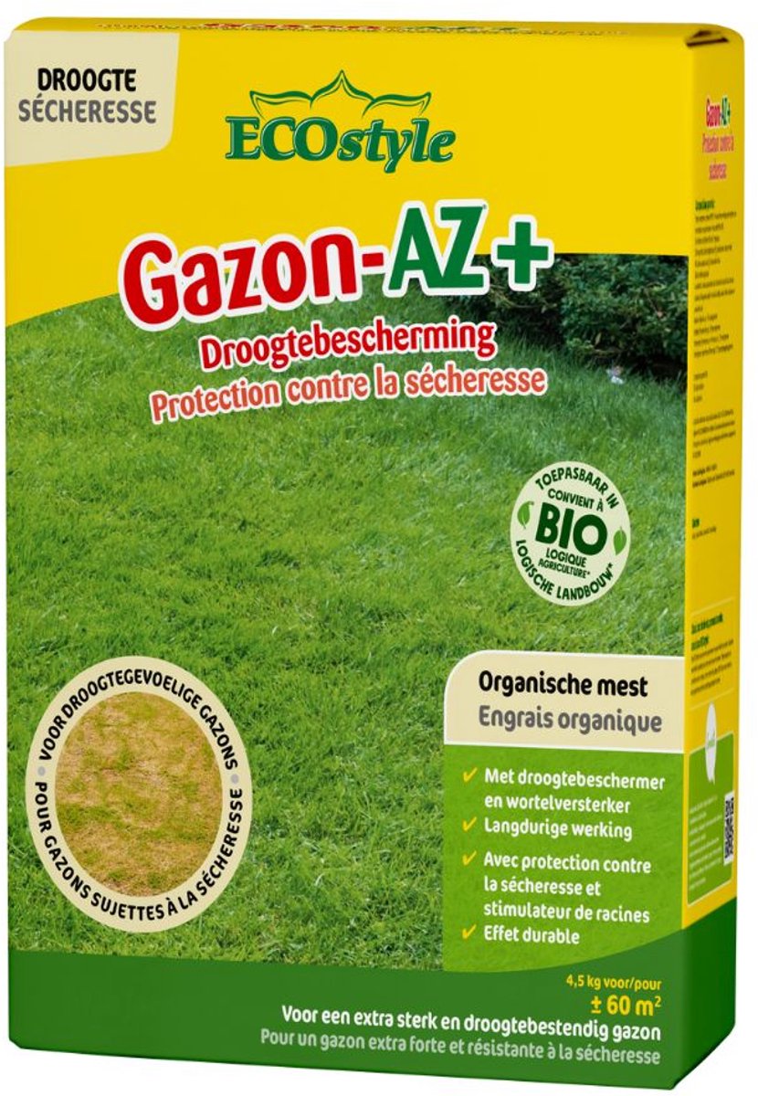 Ecostyle Gazon-Az+ Droogtebescherming - Gazonmeststoffen - 4.5 kg