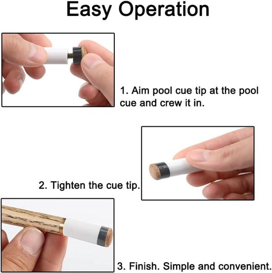 10 stuks 13 mm schroeftips voor zwembadkeu - Vervangende lederen tips voor zwembadsticks en snooker (bruin) — afbeelding 3