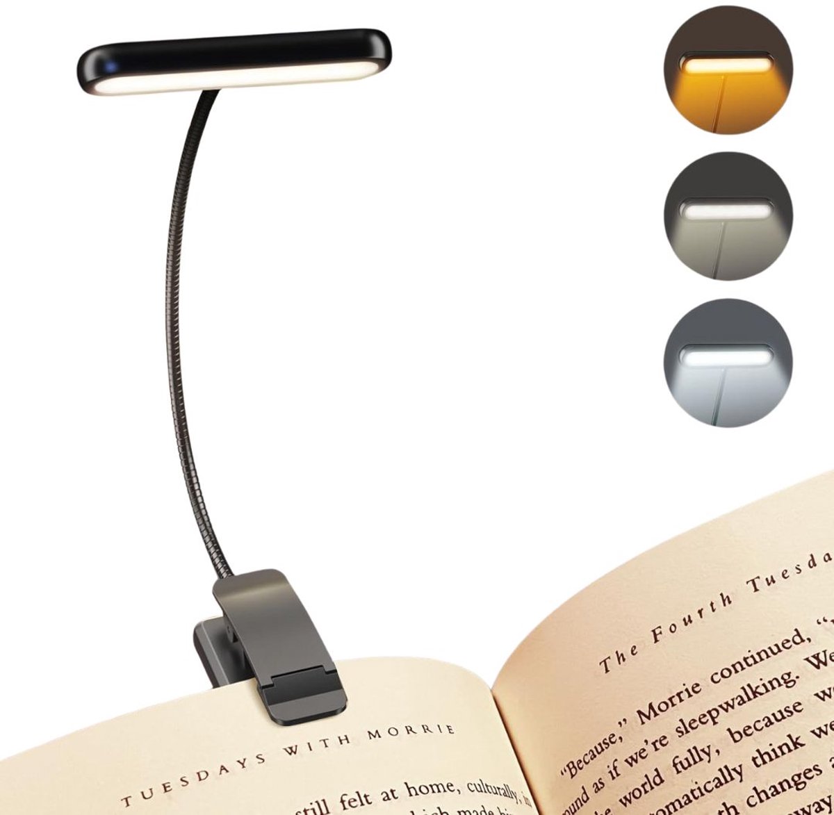VELTRR® Leeslampje voor Boek - Loeplamp voor in Bed - Lamp met Klem