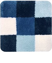 Dutch House Bidetmat Brest - Bidetmat 60x60cm - Blauw - Antislip - Badmatten - Anti Slip Douchemat - Badkamer Mat - Snel Absorberend - Snel Drogende Badmat - Bidetmat - WC mat - Toiletmat voor hangend toilet