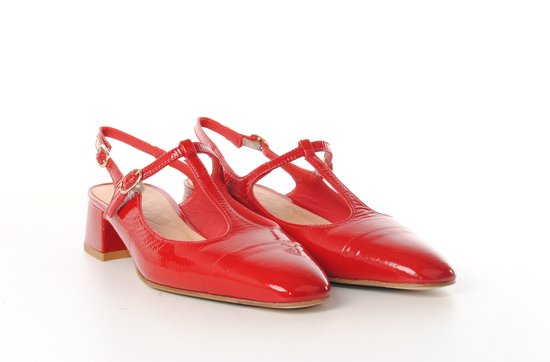 Escarpin femme Maury Mathilda en cuir verni rouge