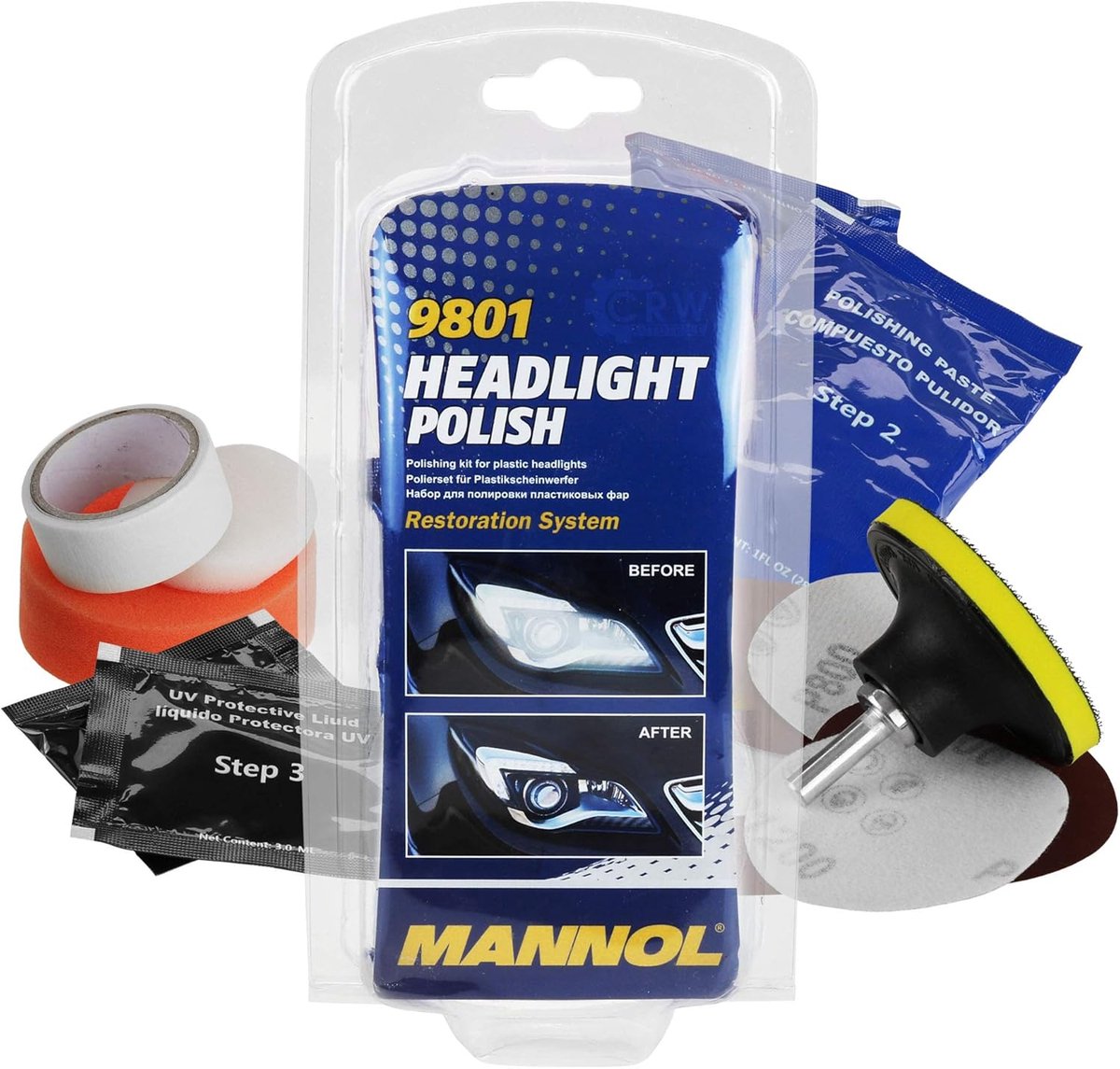 Mannol 9801 Koplamp herstellen | Polijstset | De Oliereus