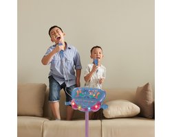 Stitch Verstelbare Standaard met 2 Microfoons met Stemeffecten, Verlichting, Luidspreker, Bluetooth